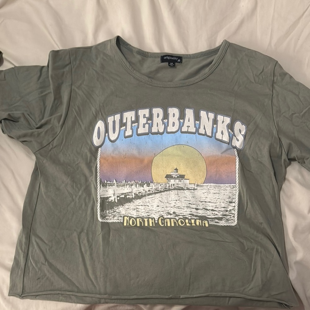 Altar'd State Gray Outer Banks Crop Top